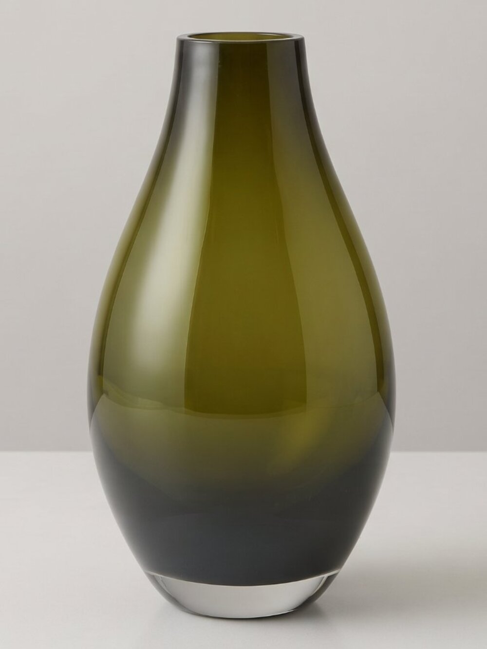 Jade Green Juvel Glass Vase Large Pear Gourd Shape Modern Art Glass 13”